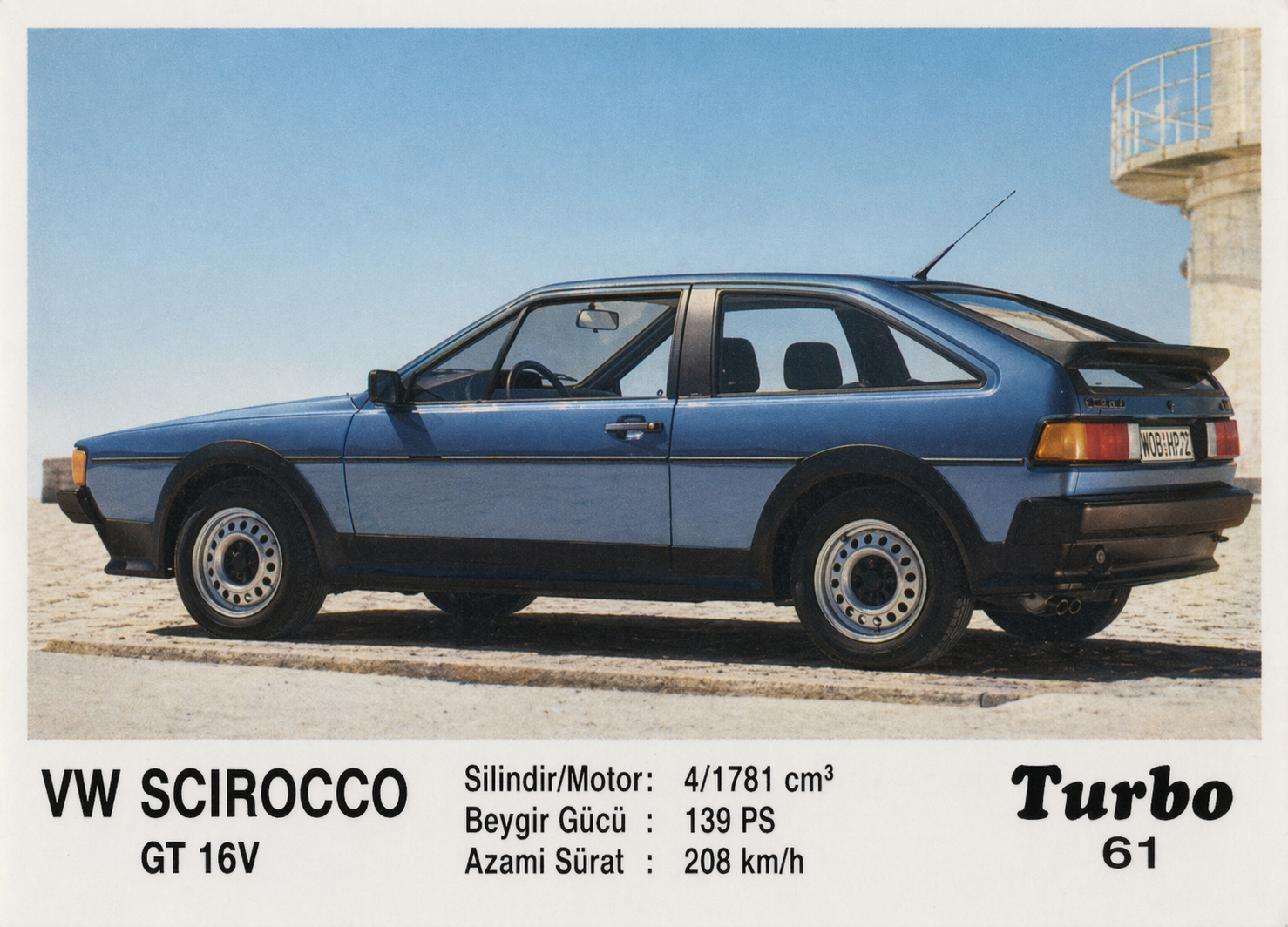 Вкладыш №61 — Volkswagen Scirocco GTX 16V, восстановленное изображение