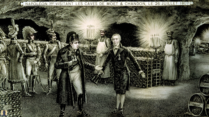 Наполеон посещает погреба Moët & Chandon, 16 июля 1807 г.