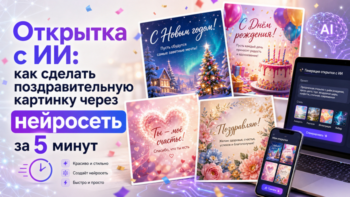 Открытка с ИИ - быстрый способ сделать персональное поздравление