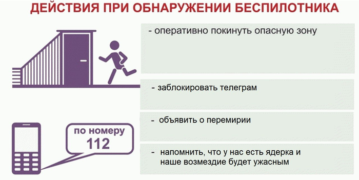 При обнаружении беспилотника