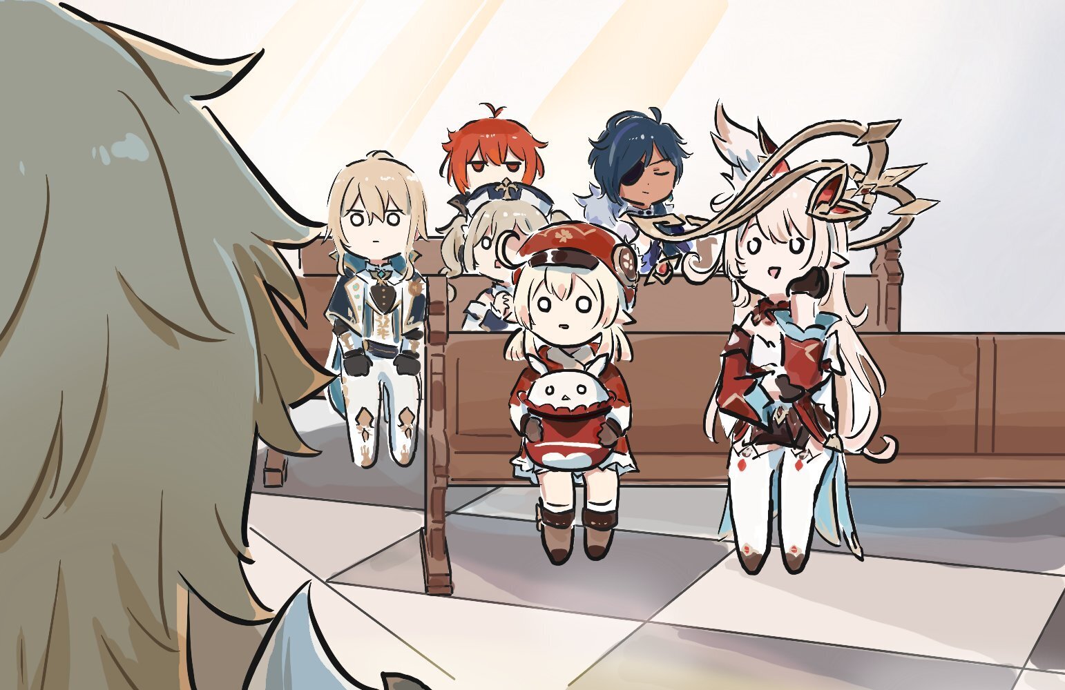 Continuation of the post Damn shippers! - Genshin impact, Art, Anime art, Humor, Shipping, Xinzoruo, Varka (Genshin Impact), Lauma (Genshin Impact), Nefer (Genshin Impact), Klee (Genshin Impact), Alice (Genshin Impact), Eula (Genshin Impact), Amber, Jean (Genshin Impact), Barbara (Genshin Impact), Reply to post, Longpost