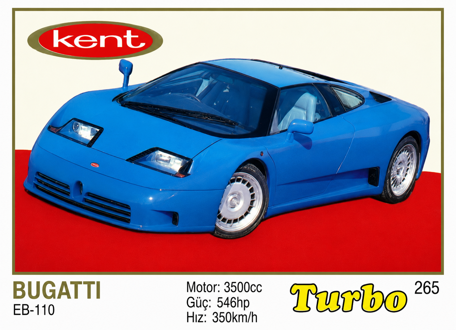 Вкладыш №265 — Bugatti EB110, восстановленное изображение