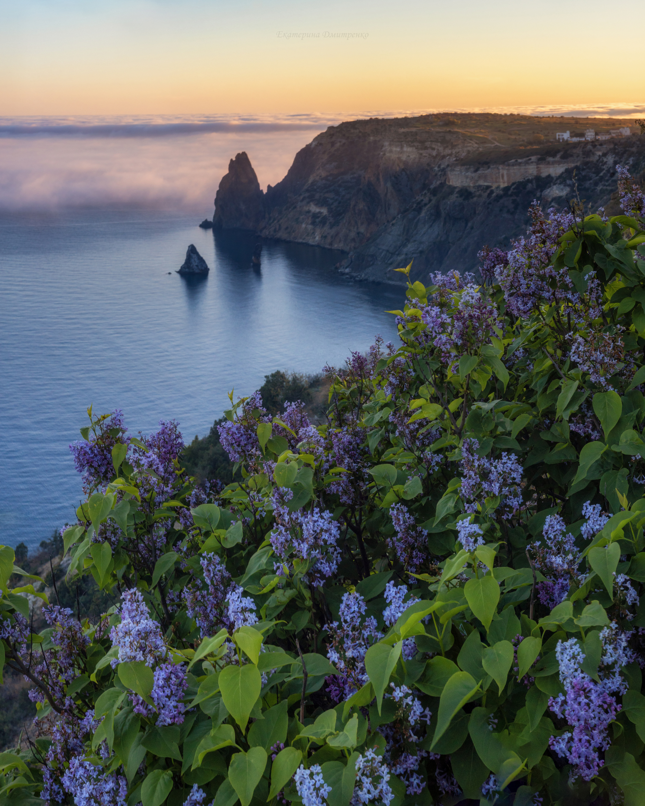 A May evening on Fiolent. Above the clouds! - My, Landscape, Crimea, The photo, The mountains, Sunset, Sunrises and sunsets, The rocks, Cape Fiolent, Fog, Clouds, Lilac, Sea, Beautiful view, Sky, Longpost