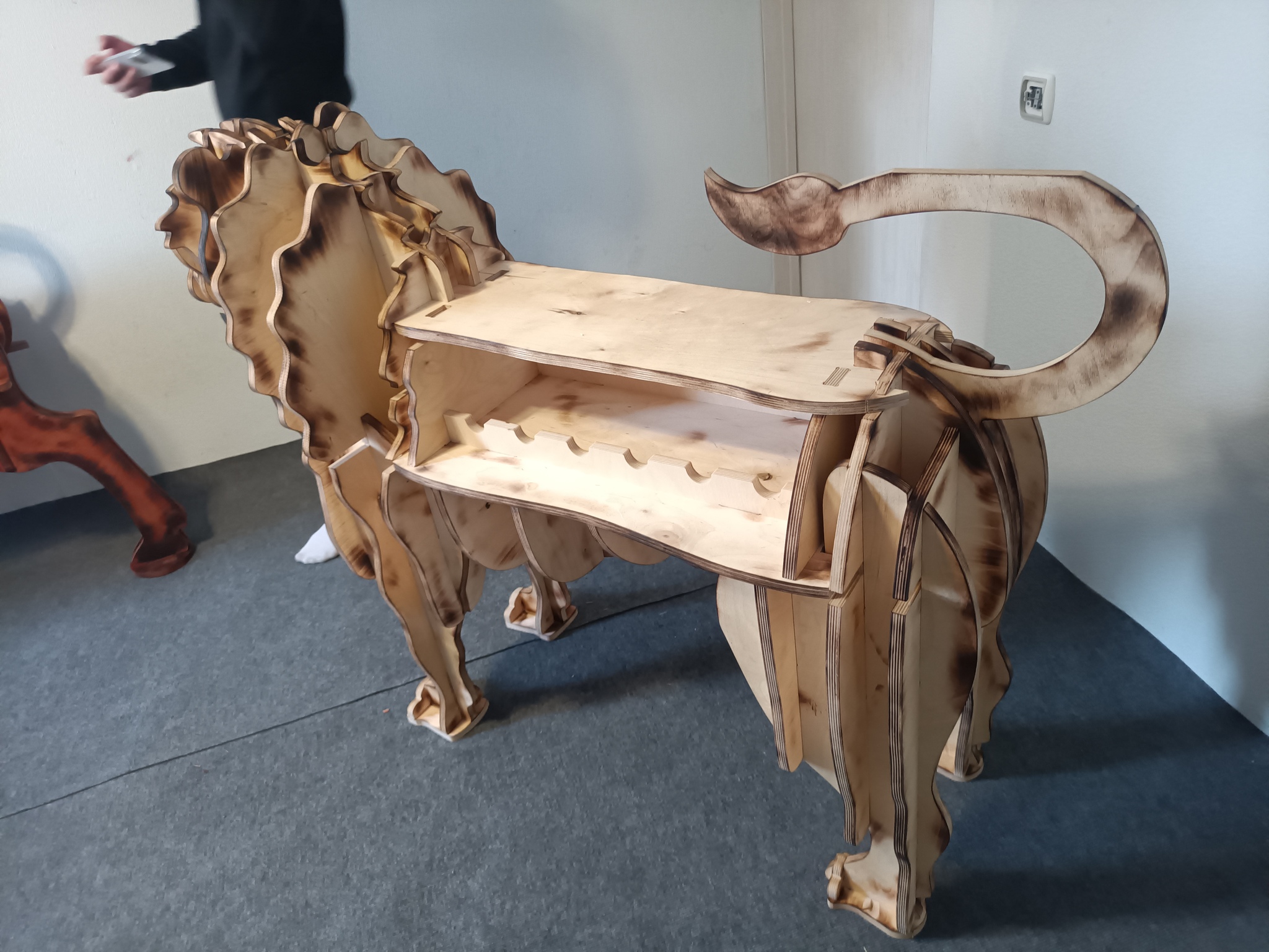 ANIMAL FURNITURE shelf LEV - Series BEAST FURNITURE, My, Handmade, A shelf, Bookshelf, With your own hands, Needlework, Furniture, a lion, Plywood, Crafts, Longpost