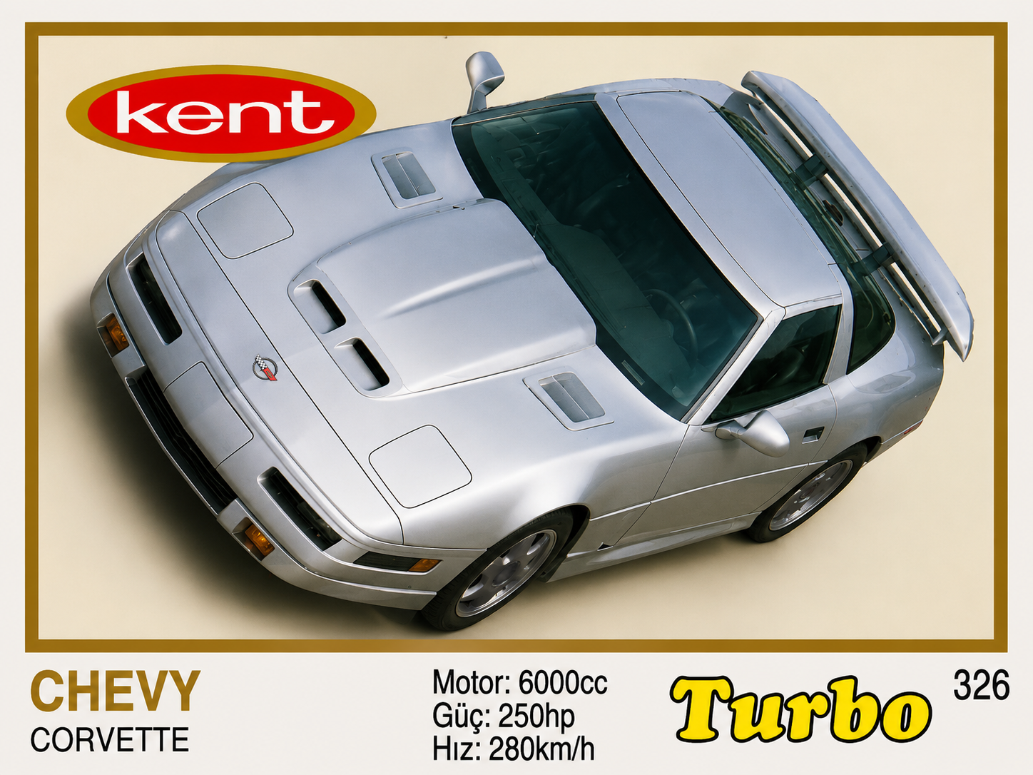Вкладыш №326 — Chevrolet Corvette Greenwood G572, восстановленное изображение