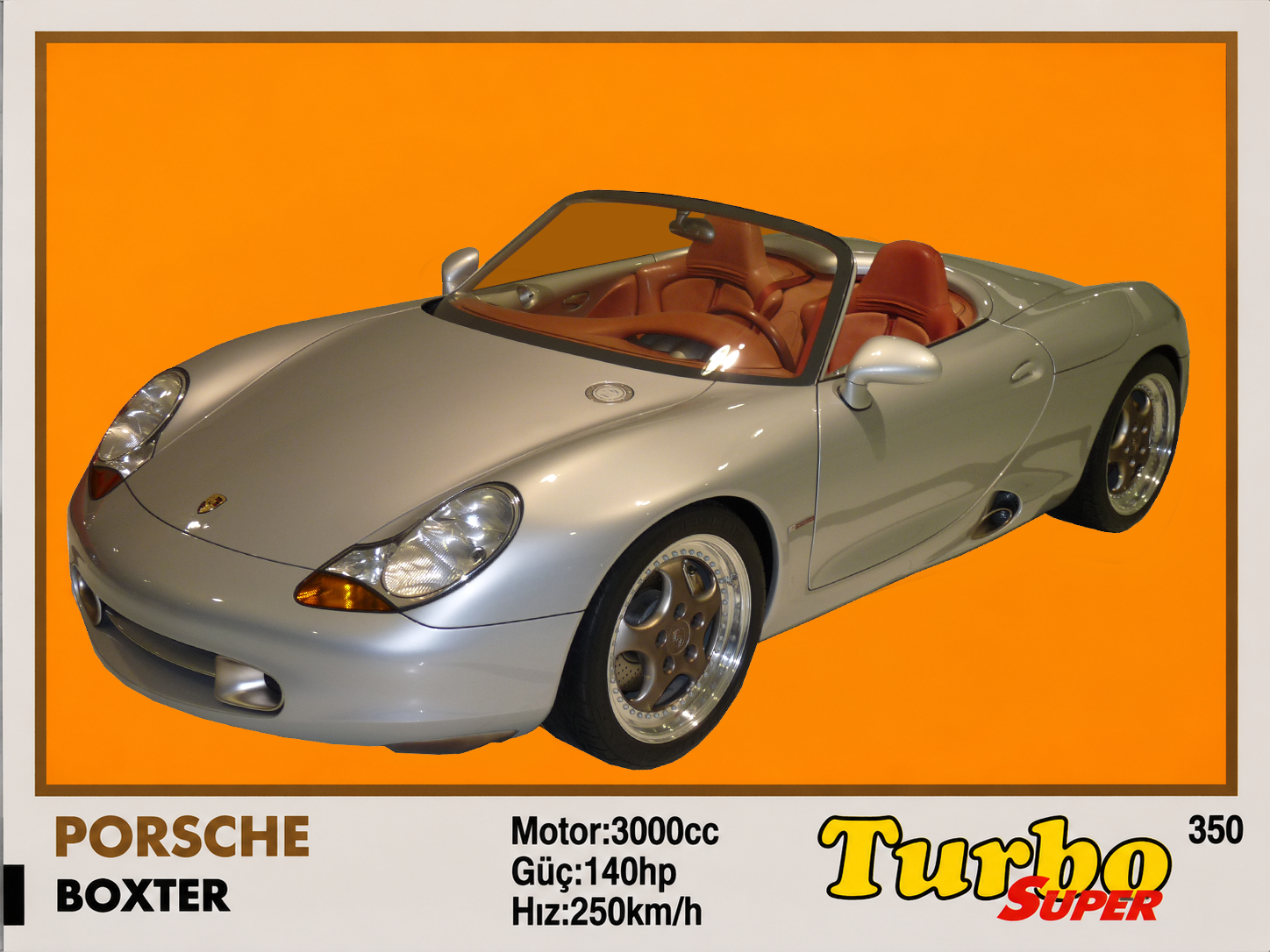 Вкладыш №350 — Porsche Boxster, восстановленное изображение
