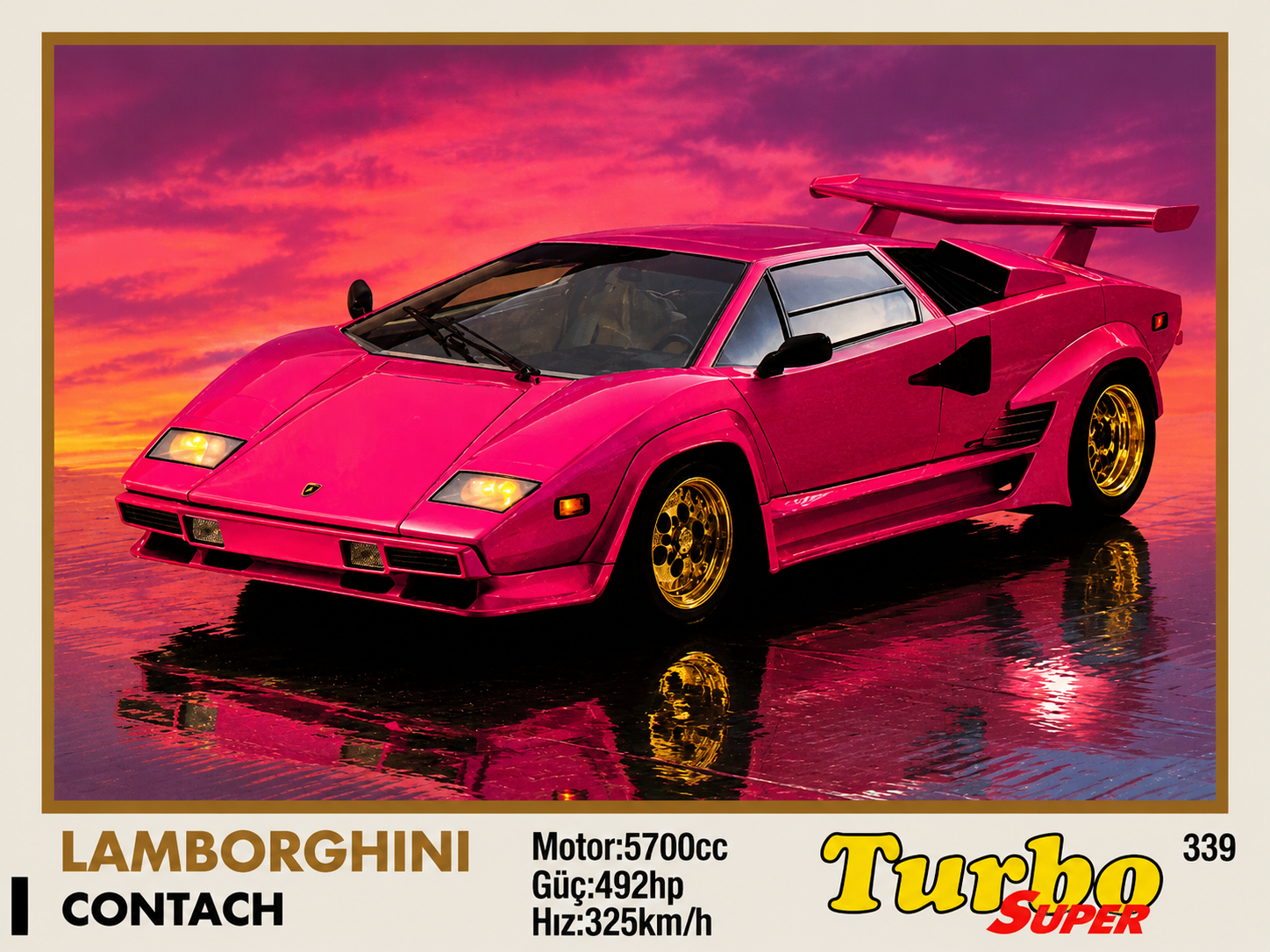 Вкладыш №339 — Lamborghini Countach 5200 QV, восстановленное изображение