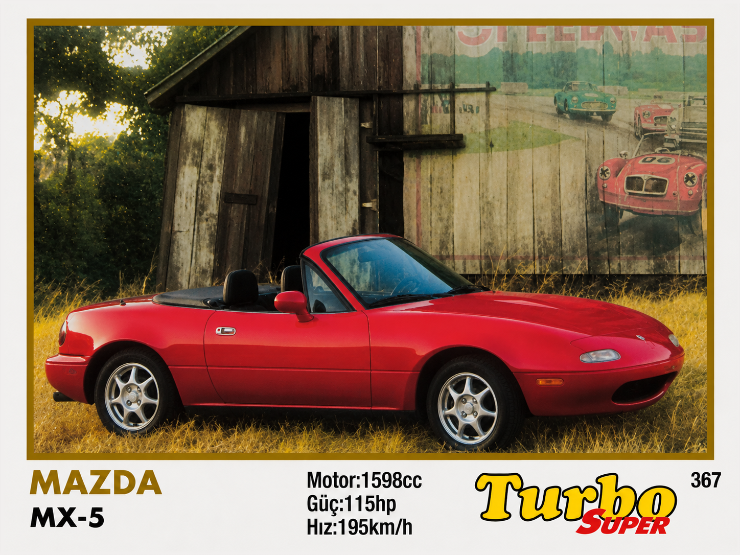 Вкладыш №367 — Mazda MX-5, восстановленное изображение