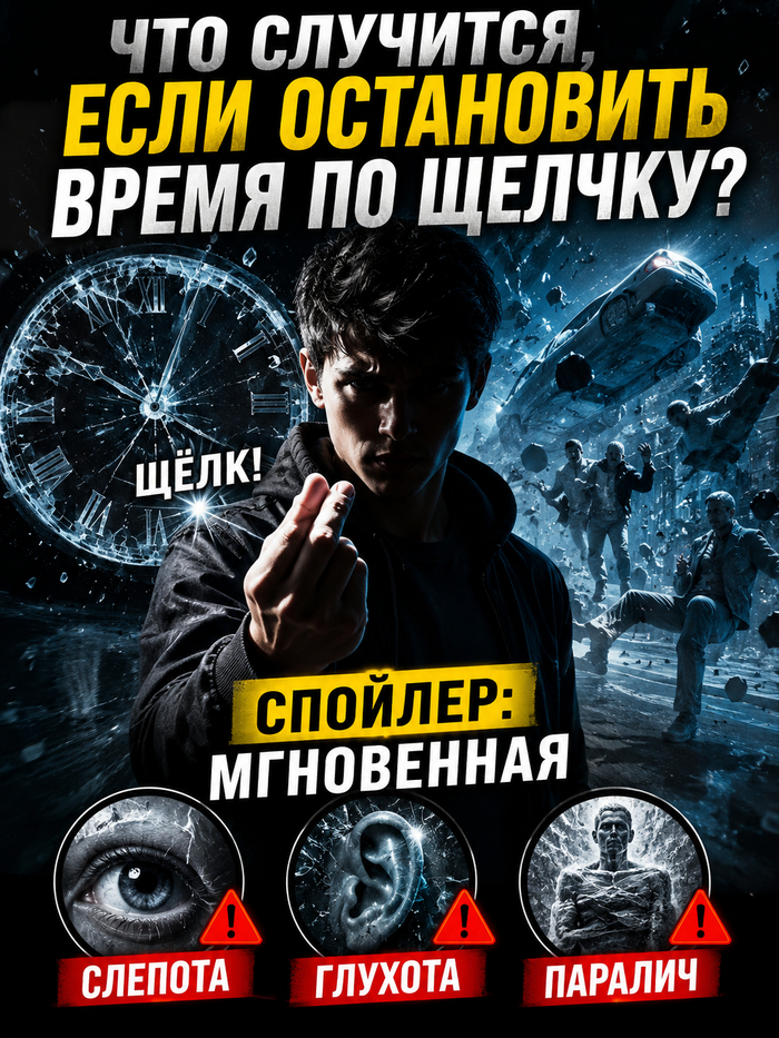 Что случится, если остановить время по щелчку? Спойлер: мгновенная слепота, глухота и паралич