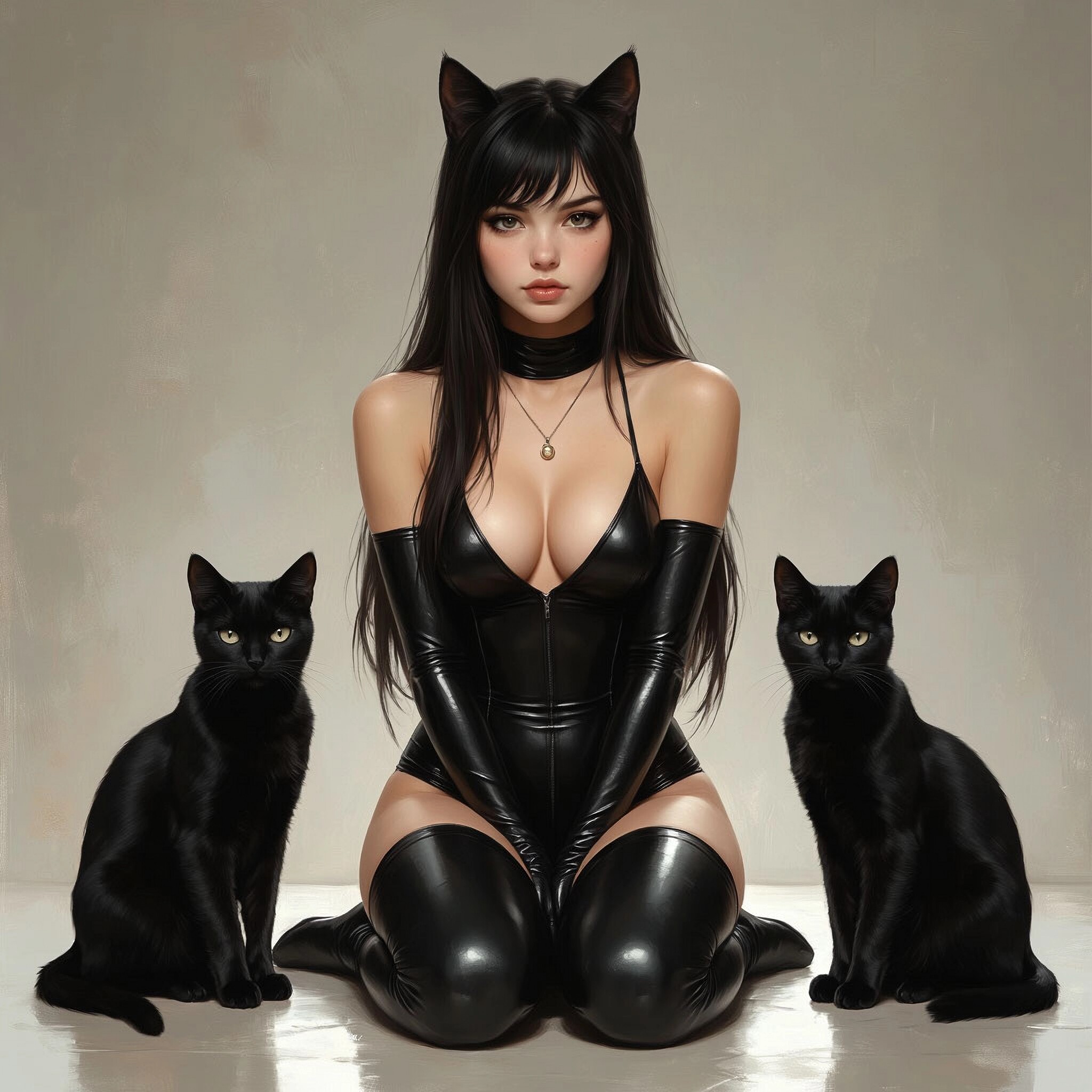 End Of Line - My, Neural Network Content, Neural Networks, Neural network art, Girls, Selina Kyle, Dc comics