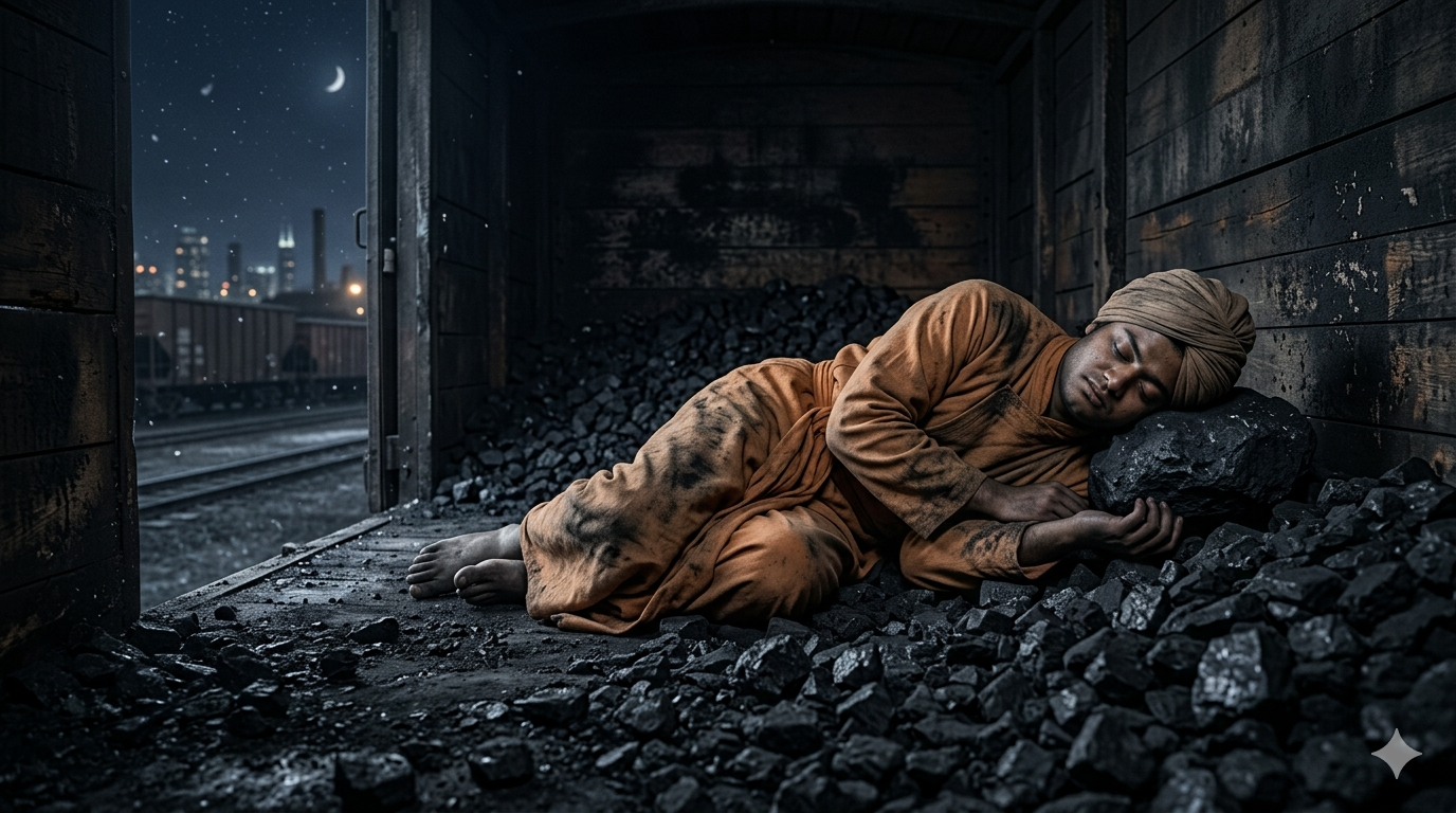 Altar made of coal - Wandering, Travels, Coal, Spirituality, Night, faith, Advaita, Monks, Sadhu, Free lodging, Samadhi