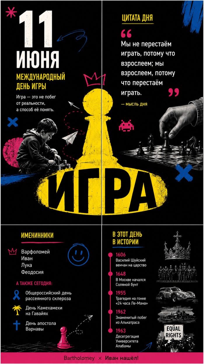 Плакат дня 11.06 Международный день игры