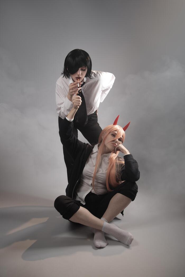 Himeno and Power cosplay by Luna, KindnessKindi