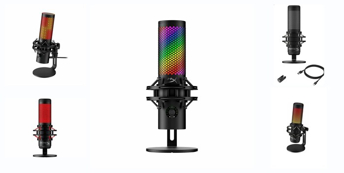 �������� HyperX QuadCast 2S RGB, USB, ��� ������, � ����������, ������