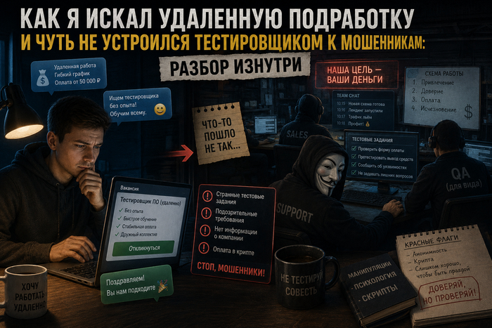 Как я искал удаленную подработку и чуть не устроился тестировщиком к мошенникам: разбор изнутри 0
