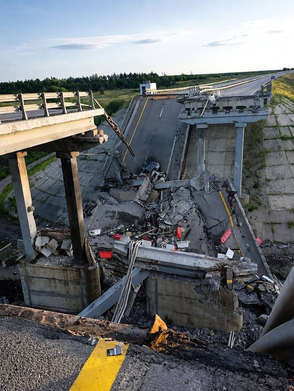A bridge over the Kalka River collapsed on the Donetsk-Mariupol highway due to an attack by the Ukrainian Armed Forces. - news, Mariupol, Donetsk, Negative