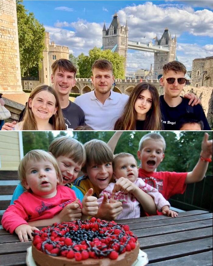13 лет спустя мы наконец встретились снова. Это мои дети и дети моей сестры. Как думаете, кто вырос в Великобритании, а кто — в США?