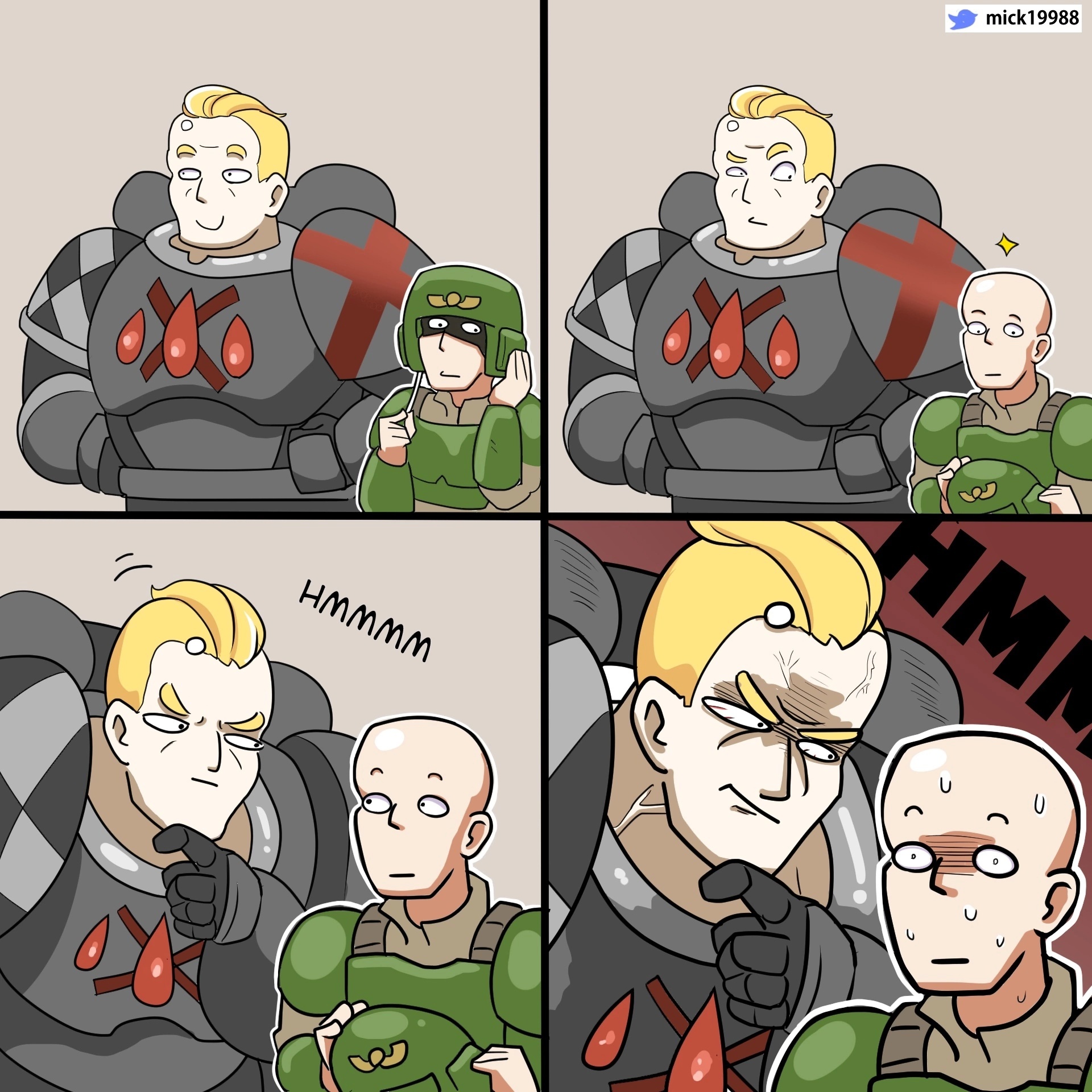 Horus? Horus! - Computer games, Game humor, From the network, Warhammer, Warhammer 40k, Warhammer 30k, Old warhammer, Horus heresy, Horus, Wh humor, Astra Militarum, Adeptus Astartes, Wh Art, Suspicious, Bald