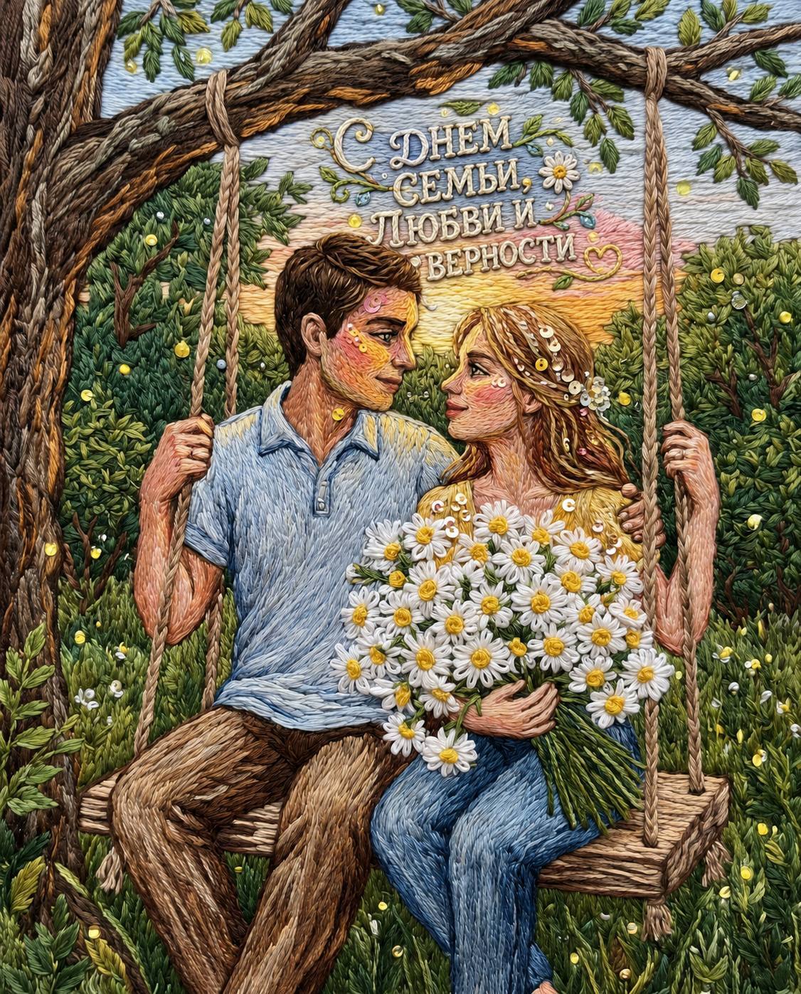 May this Day of Family, Love and Fidelity be filled with smiles, hugs and happy moments. - Neural Network Content, Artificial Intelligence, Neural network art, Family, Family Day of Love and Fidelity, Traditions, Russia, Longpost