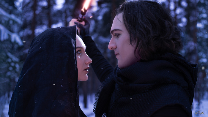 Dark Rey and Kylo Ren cosplay