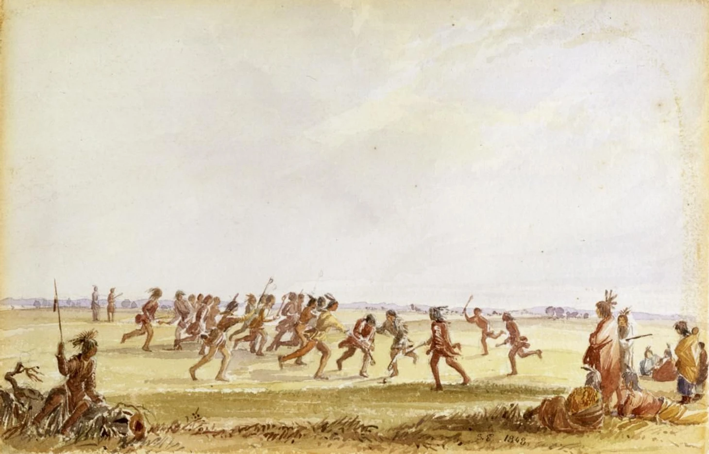 Lacrosse and stickball in art: painting, graphics - Series Lacrosse in Russia, My, Lacrosse, Painting, Art, Longpost