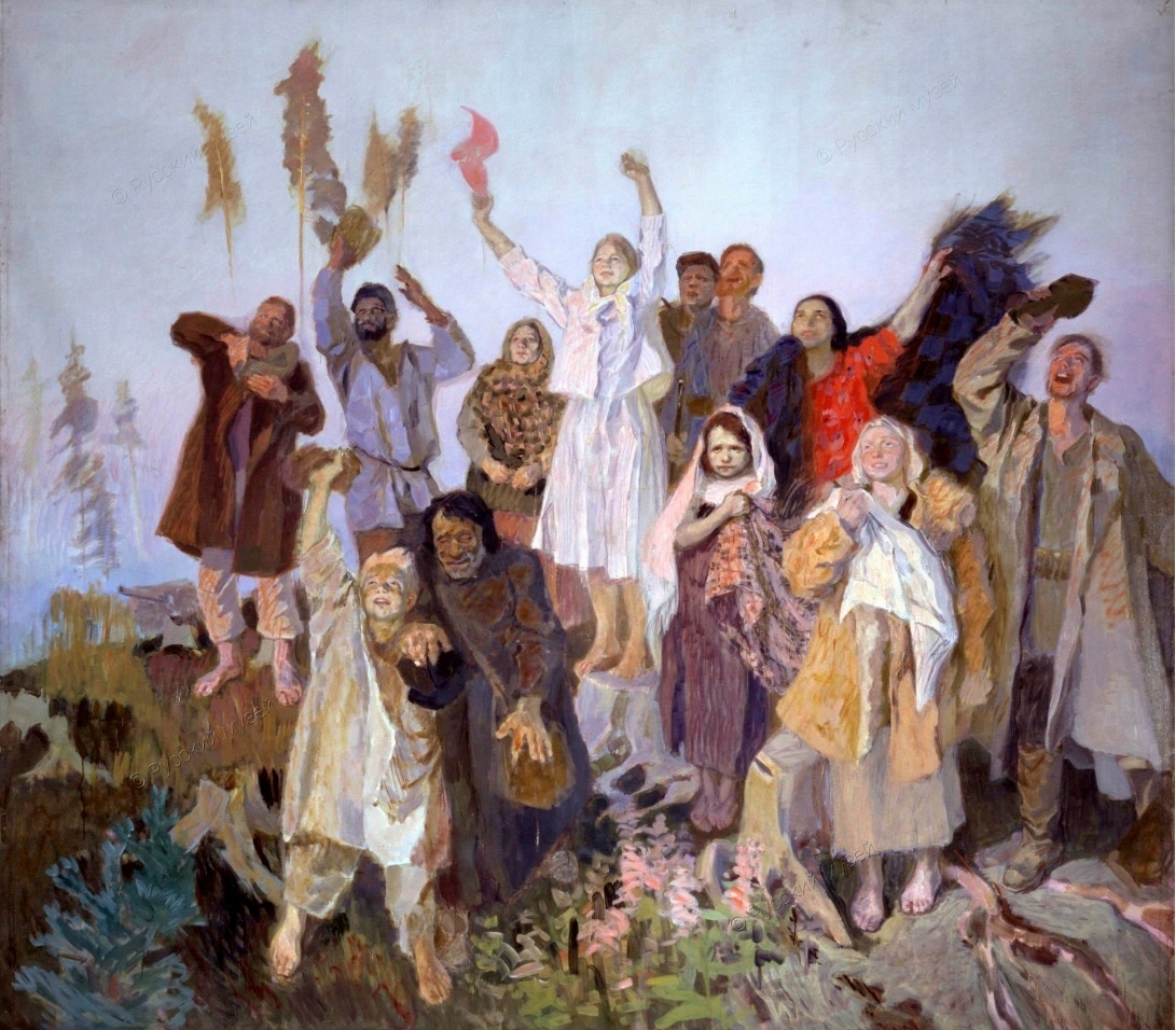 Rutkovsky Nikolai Khristoforovich (1892–1969) “Ours Are Flying” 1942 - Series Fine Arts RUUSSR, the USSR, Painting, Painting, 1942