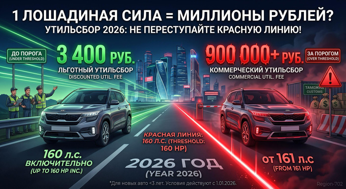 Порог 160 л.с.: как превышение на 1 л.с. превращает 3 400 руб. в миллионы