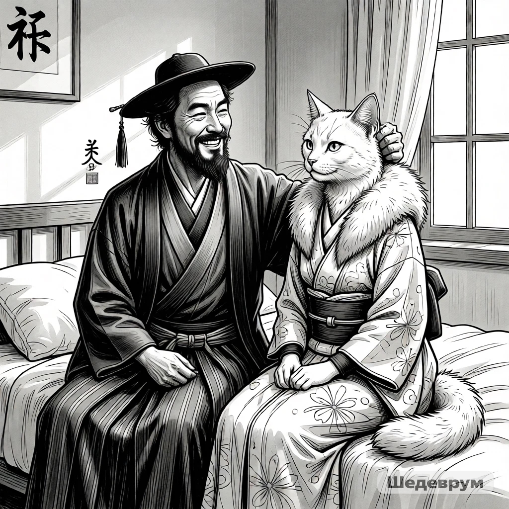 Continuation of the post Basho and Kisho - My, Neural Network Content, Neural Networks, Furry, Furry feline, Furry cat, Neural network art, Reply to post, Longpost