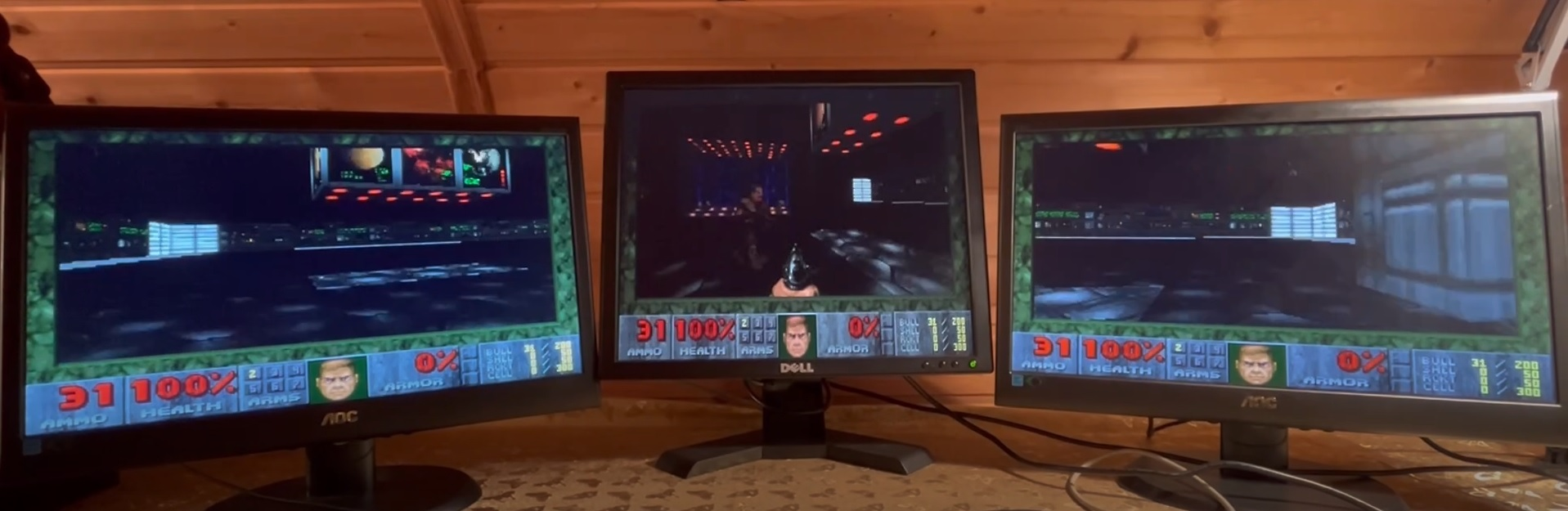 Panoramic DOOM 1.1 on three screens: repeating the legend under MS-DOS - IT, Timeweb, Electronics, Retro Games, Doom, Testing, Video, Rutube, Youtube, Short videos, Telegram (link), YouTube (link), Longpost, Company Blogs