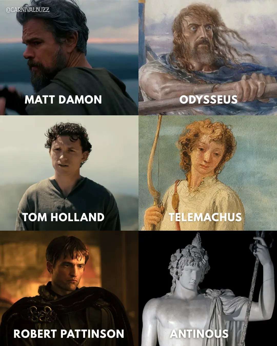 The cast of the new Odyssey vs. classic illustrations of Homer's heroes - Odyssey, Castes, Christopher Nolan, Poet Homer, Actors and actresses, Longpost, Picture with text