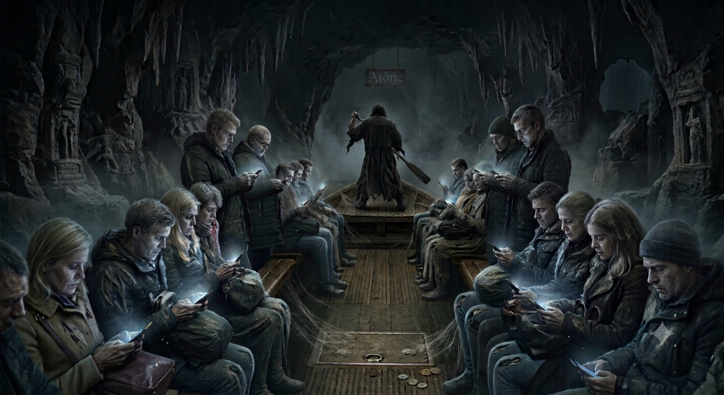 The last flight - My, Neural Network Content, Images, Strange humor, Metro, Charon, Hades, Пассажиры, Rook, Humor