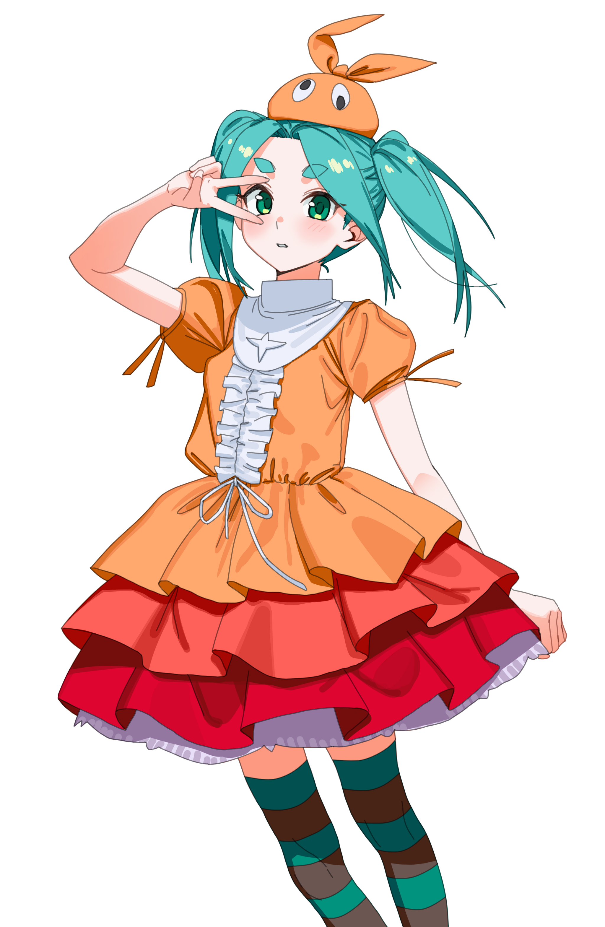 «Yay, peace!» - Series Monogatari, Anime art, Anime, Monogatari series, Yotsugi ononoki