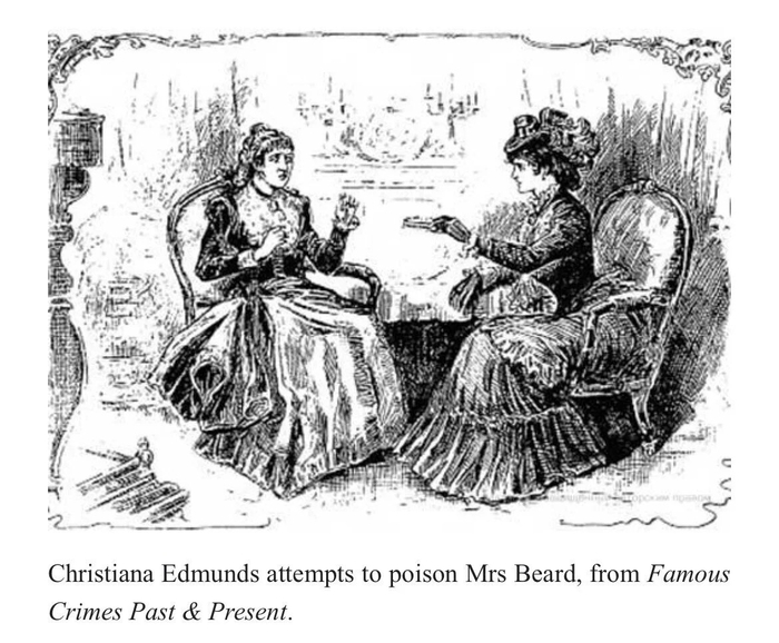 «Christiana Edmunds attempts to poison Mrs Beard» — та самая сцена, из книги Famous Crimes Past & Present