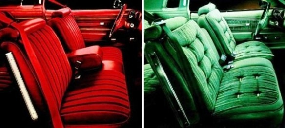 Интерьеры Cutlass Supreme Coupe (слева) и Supreme Brougham Coupe