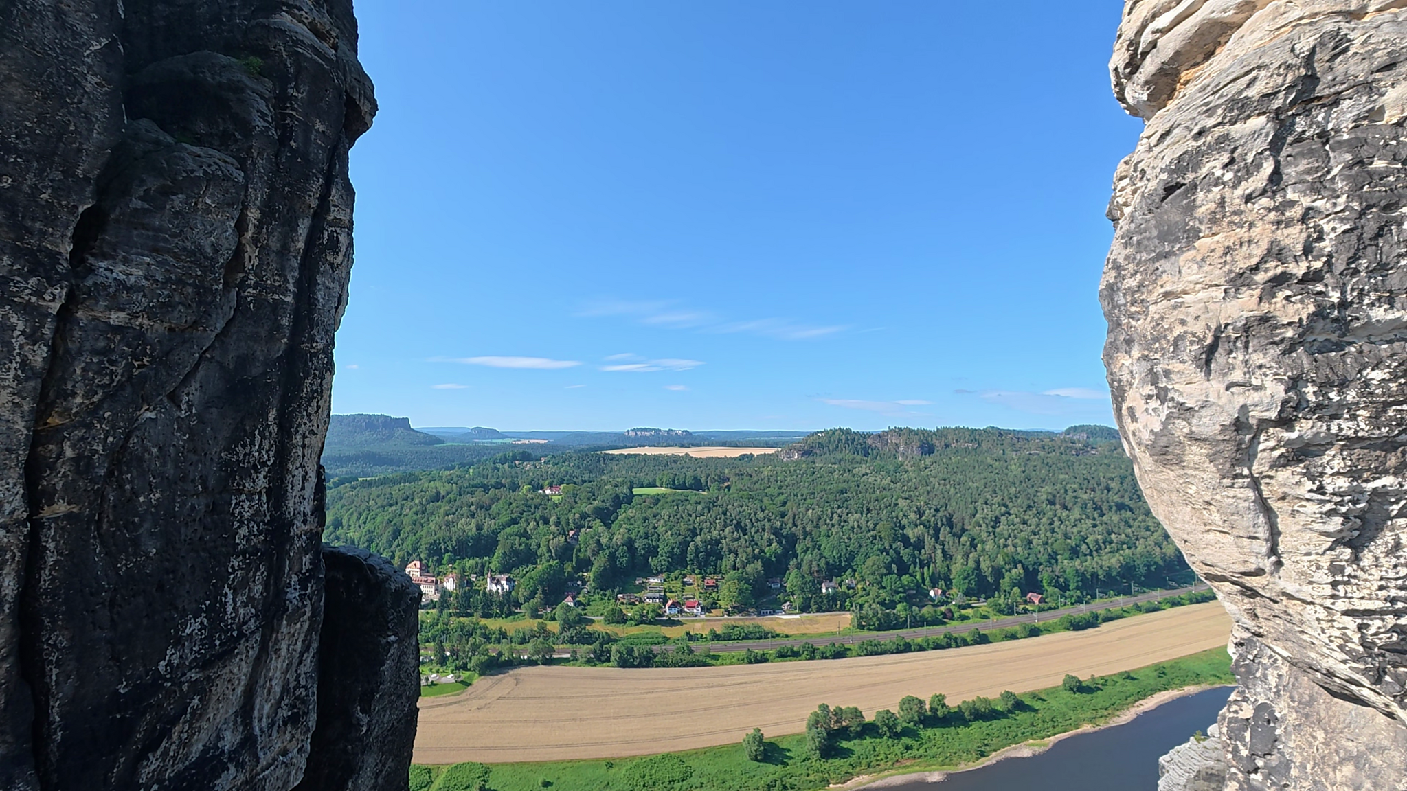 Bastei. A place that turned out to be much more interesting than I expected. - My, Mountain tourism, Hike, Hiking, Germany, Bastei, Saxony, Bridge, The rocks, Leisure, Water, River, Dam, Video, Youtube, Longpost