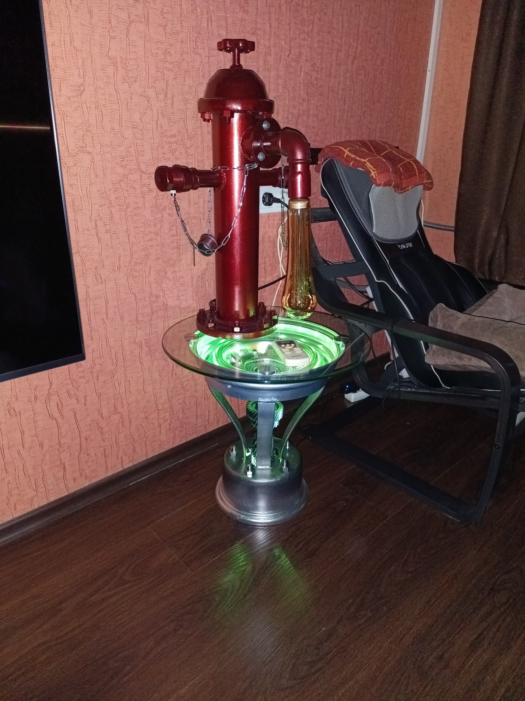 Coffee table made from rusty CDs - Series Crafts, My, Metal products, With your own hands, Needlework, Crafts, Manufacturing, Welding, Table, Coffee table, Discs, Longpost