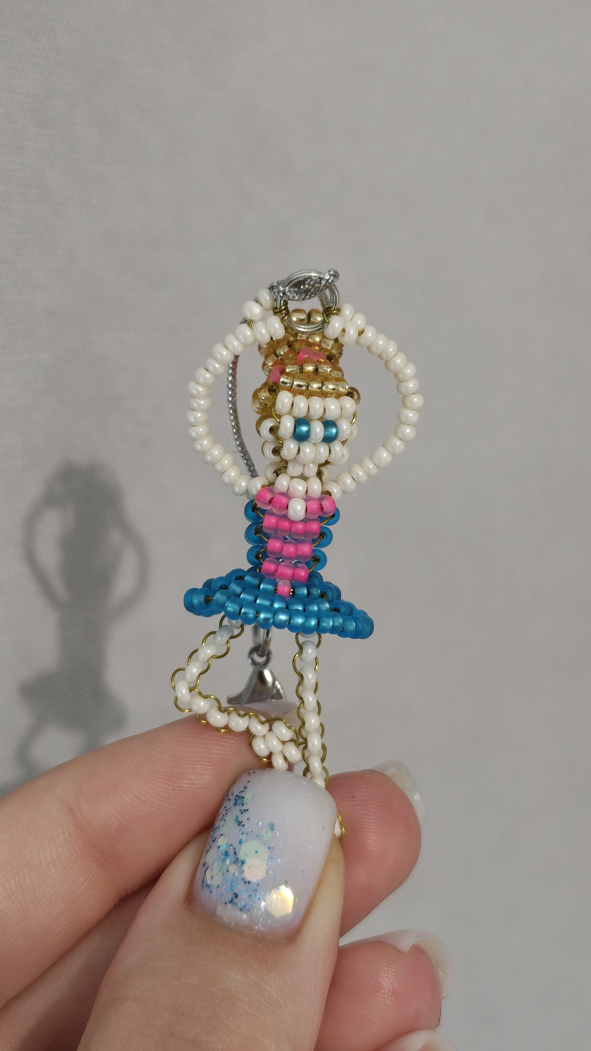 I was inspired by this video and wove my own ballerina! - My, Milota, Beaded figurines, Ballerinas, Beading, Video, Rutube, Longpost