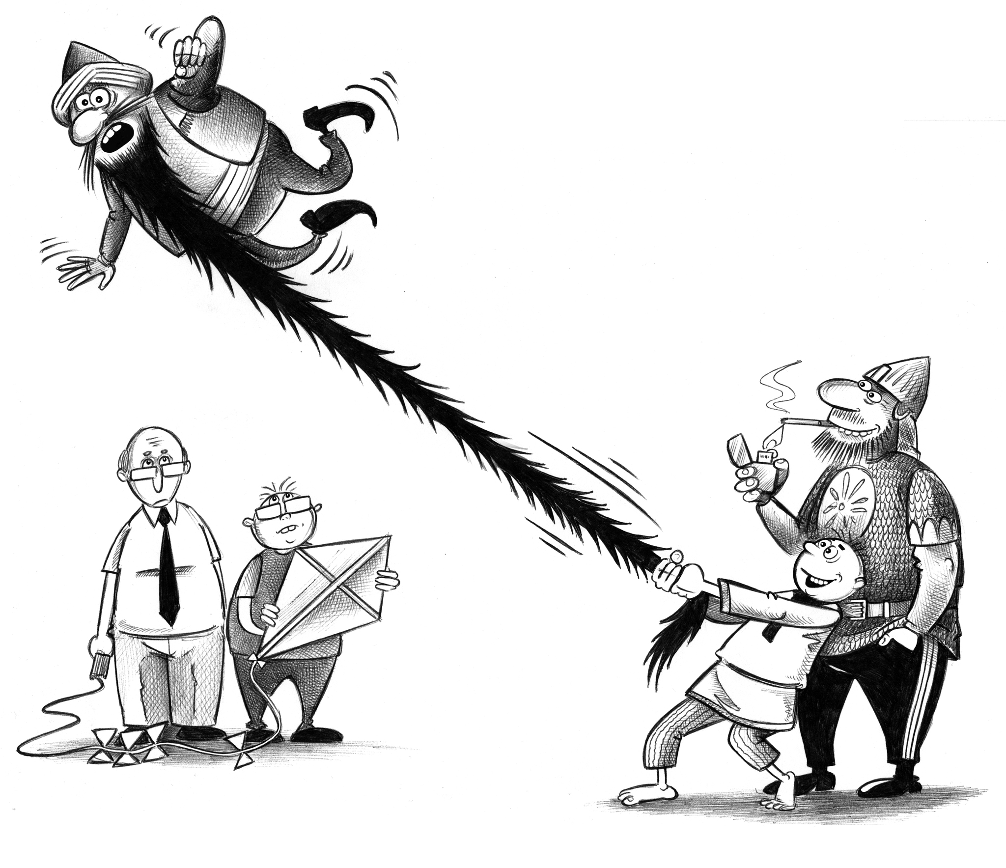 Untitled - My, Sergey Korsun, Caricature, Graphics, Kite