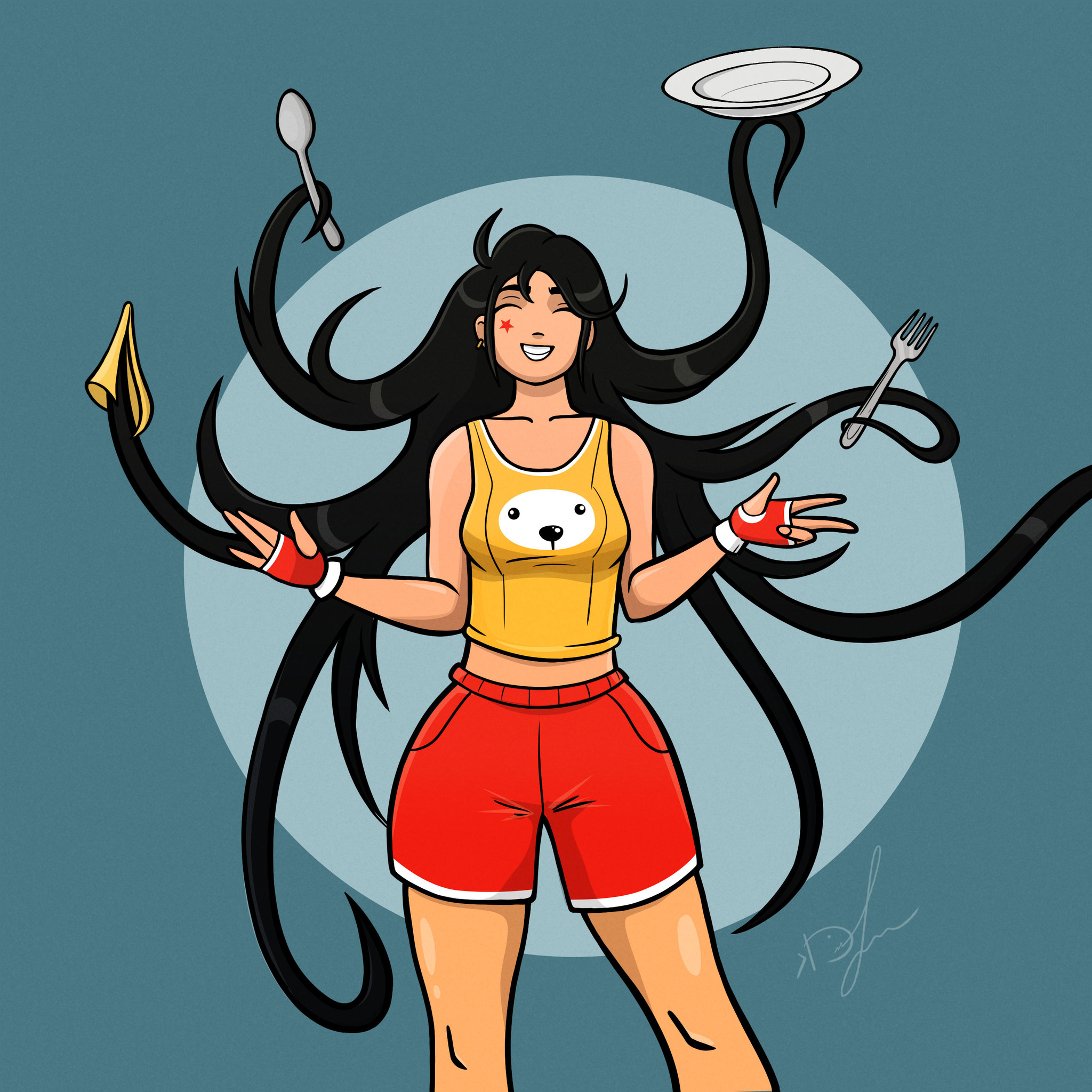 And there's no need to get your hands dirty! - My, Original character, Character Creation, 2D, Fictional characters, Art