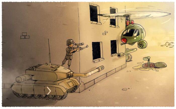 Из папки про военных. Сейчас дроны конечно внесли революционные изменения в ход боевых действий. Эта картинка навеяна оружием стреляющим из за угла, к статье про это.