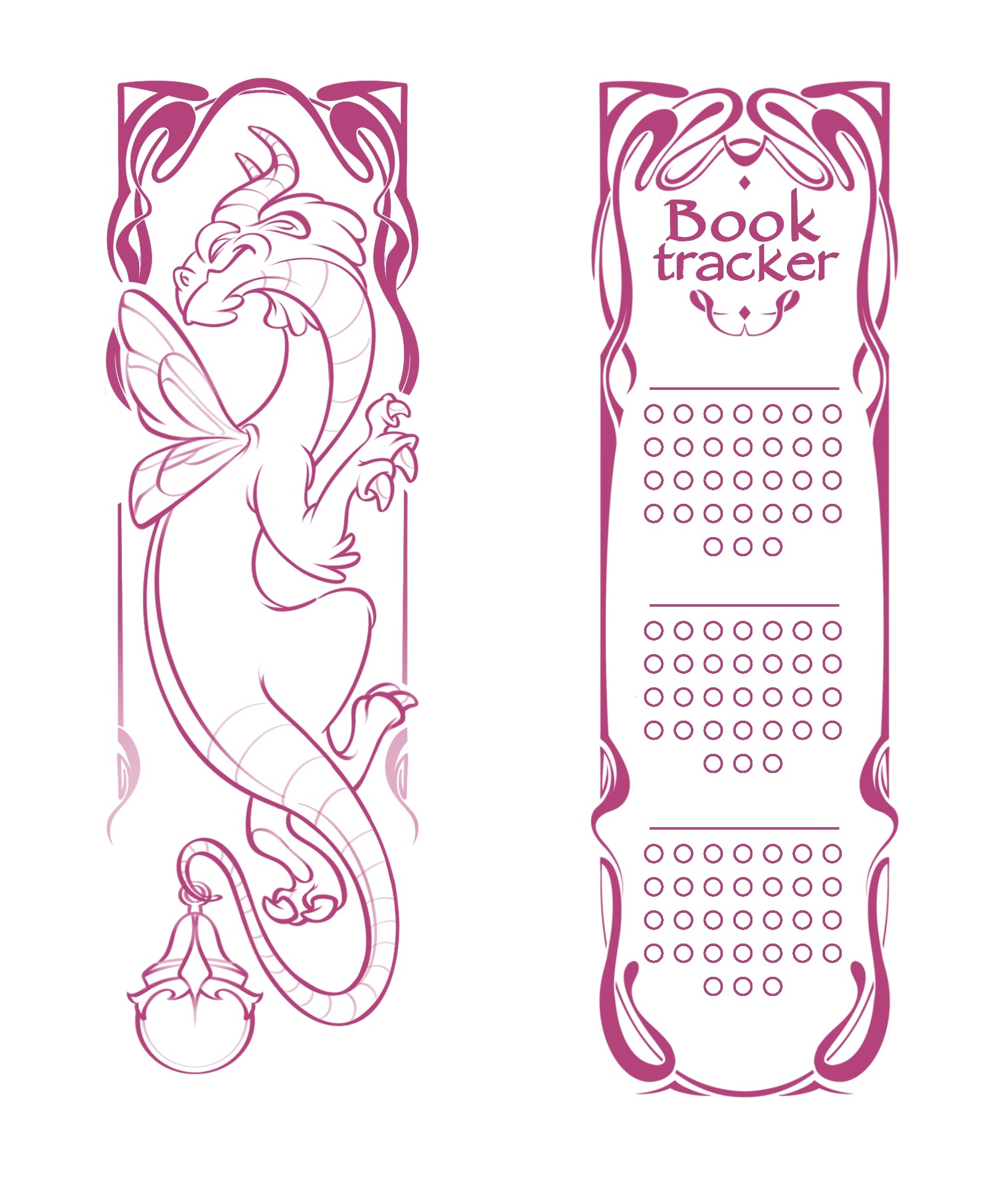 Last one: Moth Dragon - Series bookmarks, My, Images, Illustrations, 2D, Procreate, Painting