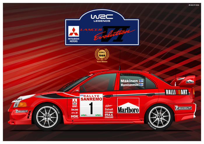 Mitsubishi Lancer Evolution VI WRC Poster.