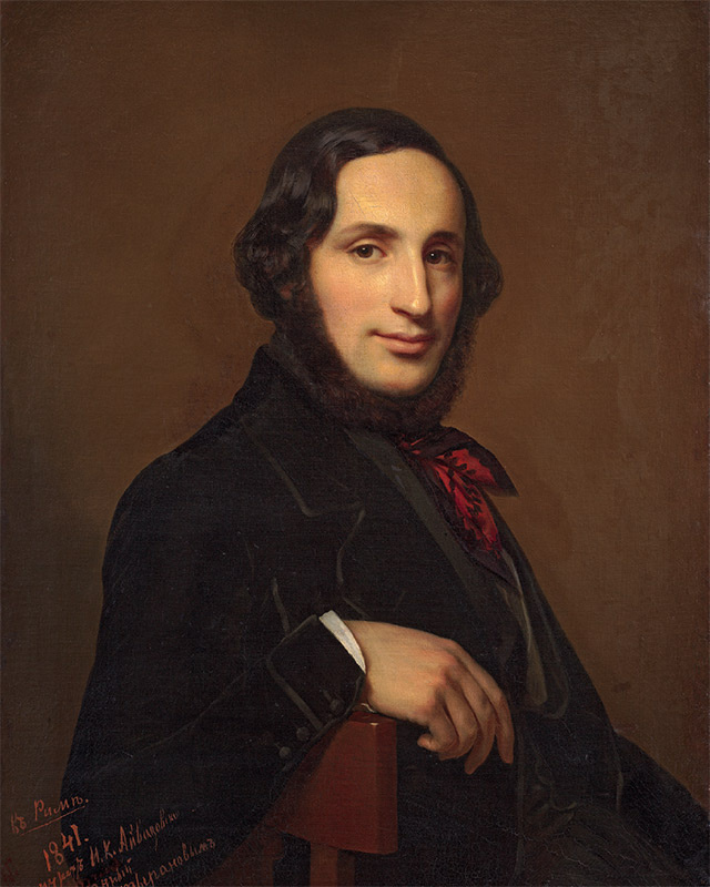 Иван Айвазовский, 1841 год, портрет работы художника Тыранова