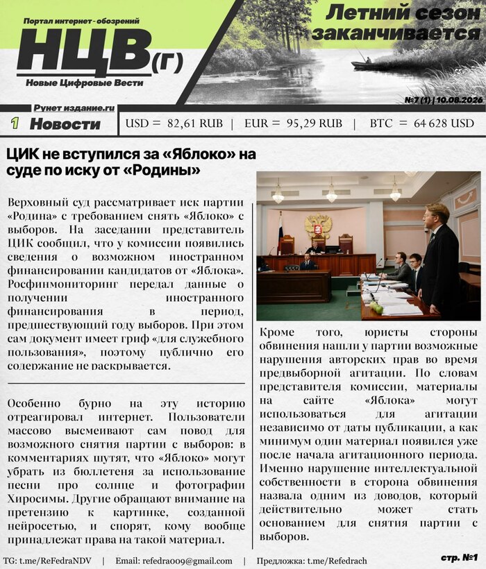 Новые Цифровые Вести - лучшие вести из оставшихся