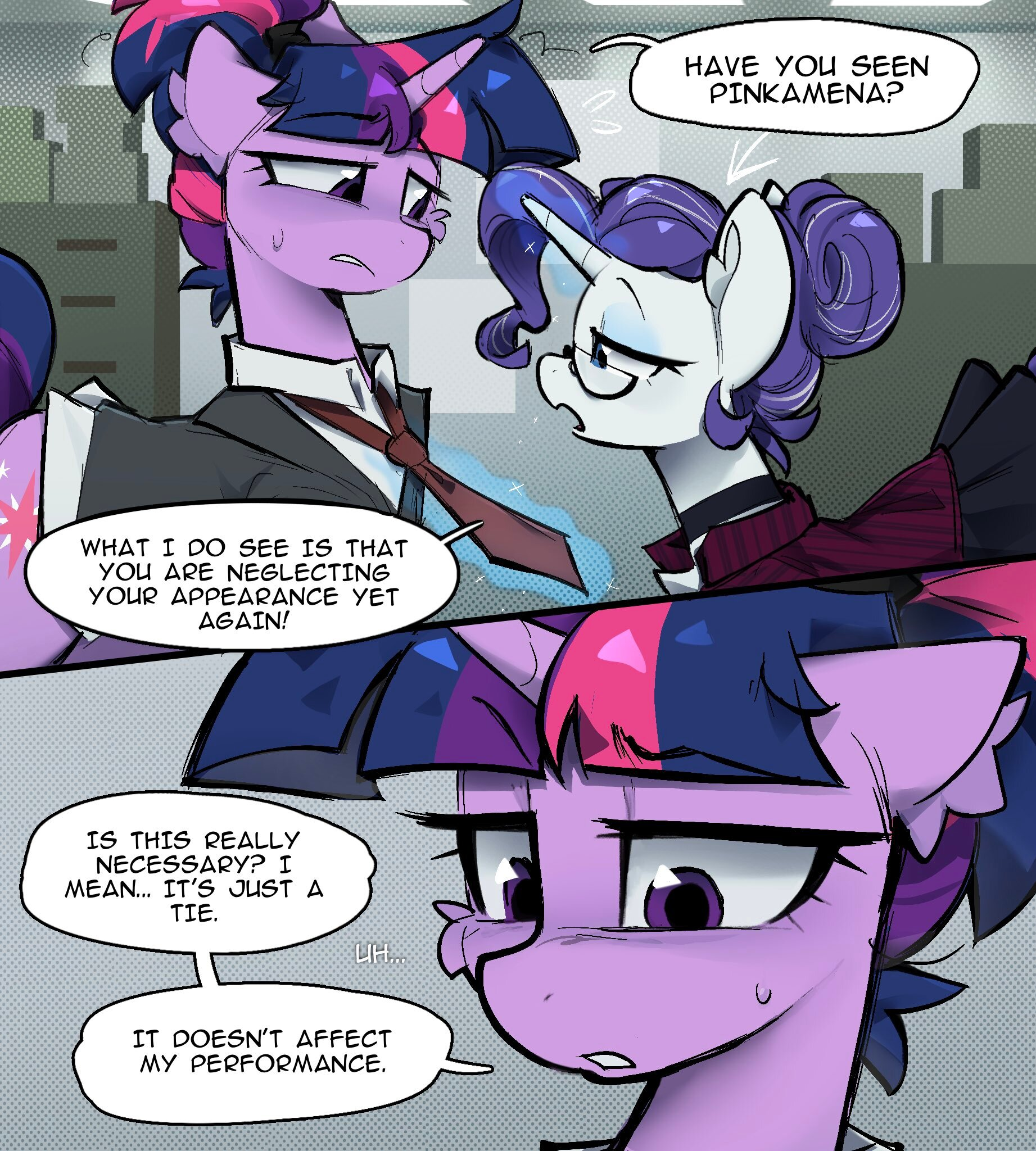 Second Shift. Part 3 - Series Office workers, My little pony, Twilight sparkle, Rarity, Longpost