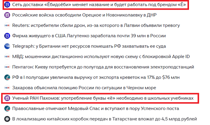 Буква 'Ё' - наше всё