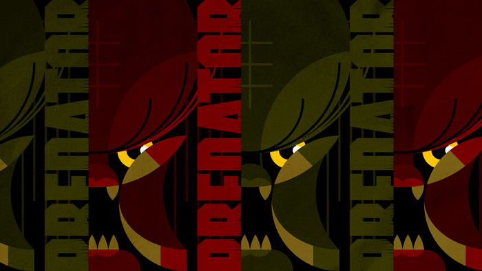 Predator 1987 Character Design: Geometric Cartoon Art By ARTRASIM