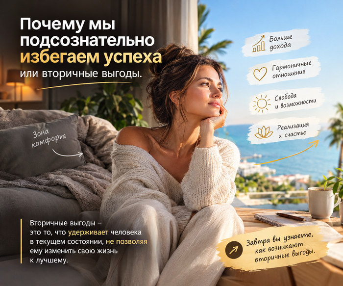 Почему мы подсознательно избегаем успеха или вторичные выгоды