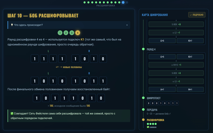 Расшифровываем по раундам в обратном порядке и всё. Проще пареной репы