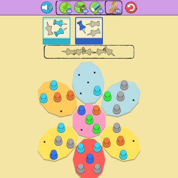 Сортируй все булавки по цветным коробкам, главное соблюдать порядок, чтобы не проиграть!